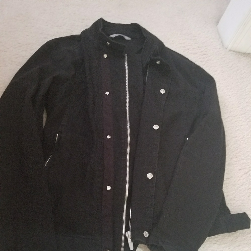 Zara black lightweight denim jacket